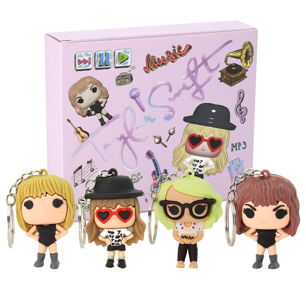 HASTHIP Taylor Swi*t Keychains Merchandise Set of 4pcs Music Star Taylor Keychain, Cute Cartoon Taylor Merch for Girls Women, Collectible Fans Keychain for Backpack for Birthday Christmas Gift HASTHIP Taylor Swi*t Keychains Merchandise Set of 4pcs Music Star Taylor Keychain, Cute Cartoon Taylor Merch for Girls Women, Collectible Fans Keychain for Backpack for Birthday Christmas Gift